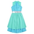 thumbnail image 6 of YIZYIF Girls Praise Lyrical Dance Dress Teens Youth Worship Liturgical Celebration Costume Dancewear Mint Green&Blue 8, 6 of 7