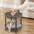 thumbnail image 2 of Gymax 2-tier Rattan Cat Nest Wicker Kitten House w/ Removable Padded Cushion for Home, 2 of 10