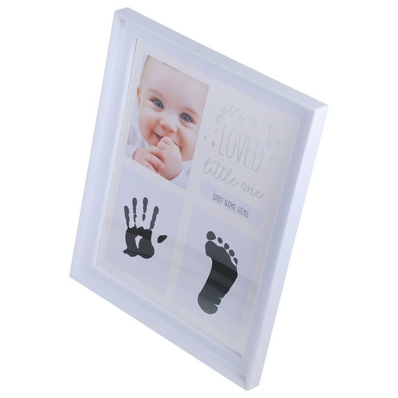 Photo Frame First Year Holder Hand Foot Print for Baby Desktop Adornment Gift Boy Gifts Pvc Abs White