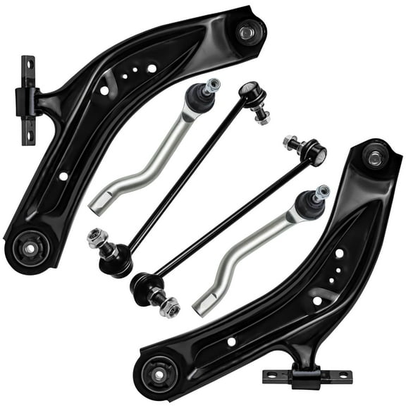 Detroit Axle - Front Lower Control Arms w/Ball Joints for 2014-2019 Nissan Rogue 2015 2016 2017 2018, 2 Lower Control Arms w/Ball Joints, 2 Outer Tie Rods, 2 Sway Bars, Replacement