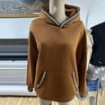 thumbnail image 4 of Men's Cotton Hoodie with Pocket Loose Casual Pullover Hooded Sweatshirt Colorblock Fashion Winter Fall Tops (XL, Brown), 4 of 4