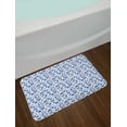 thumbnail image 2 of Flower Bath Mat, Folk Art Design with Birds Floral Blossoms Cartoon Style Motifs Print, Plush Bathroom Decor Mat with Non Slip Backing, 29.5" X 17.5", White Pale Azure Blue, by Ambesonne, 2 of 2