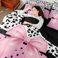 thumbnail image 4 of Castle Fairy Pink Bow Twin Bedding Sets,Black Polka Dots Bedding Comforter Set, 4 of 8