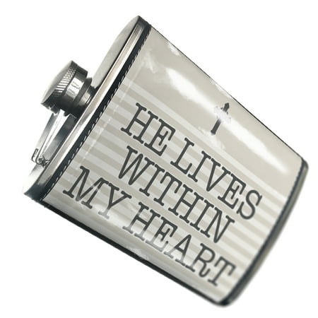 

NEONBLOND Flask He Lives Within My Heart Religious Easter Cross Neutral
