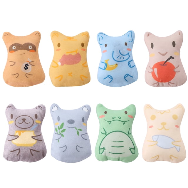 8 Pcs Jouets pour Chat à l'Herbe à Chat Jouets Interactifs en Peluche Jouets à Mâcher pour Chaton