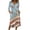X012-Light Blue, variant on Midi Dresses for Women Button Down 3/4 Sleeve V-Neck Patriotic American Flag A-Line Midi Casual Summer Beach Vacation Sundress with Pockets