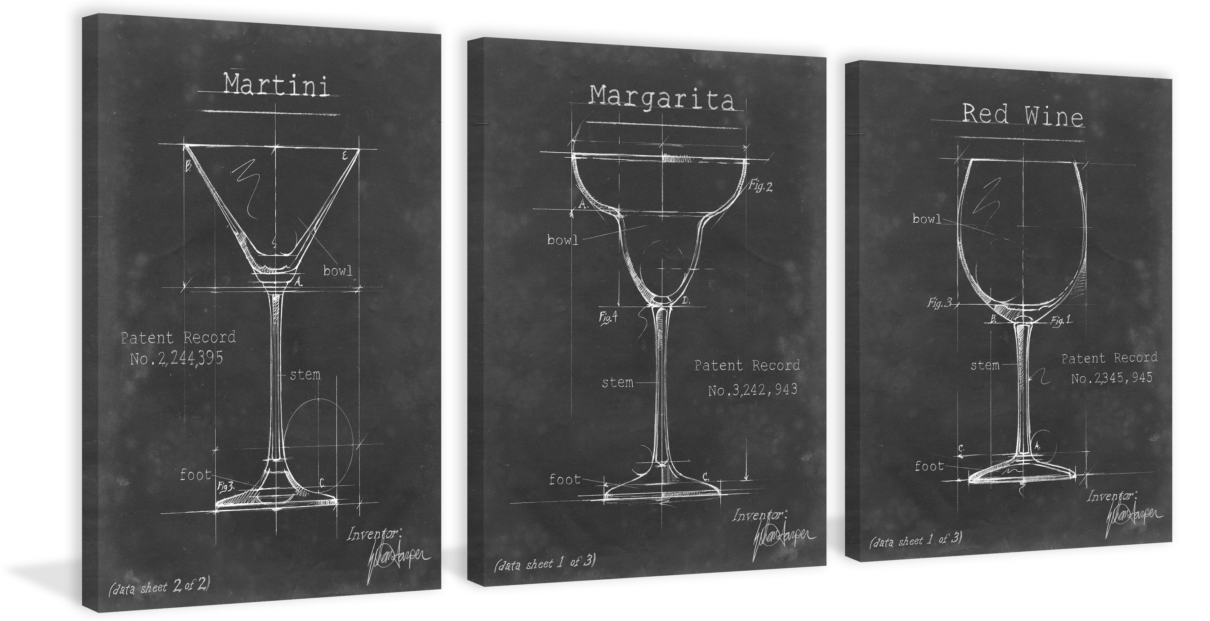 Marmont Hill Barware Blueprint XI Triptych