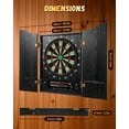 thumbnail image 2 of Yirinatek Electronic Dart Board, Decorative Dart Board Cabinet Set for Adults [12*Bronze Soft Tip Darts] [Cricket Game Mode]- Wooden Electric Dartboard Cabinet for Family Game Rooms [Black], 2 of 6