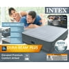 Intex Queen Comfort Plush Elevated Mattress Air Bed with Built-in Pump, Gray