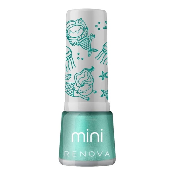 Esmalte para uñas Renova mini Mellanie nacarado verde aqua 7.7 ml