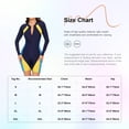 thumbnail image 5 of inhzoy Womens Long Sleeve Rashguard Swimsuit One Piece Beach Swimming Surfing Bodysuit Swimwear Navy Blue L, 5 of 5