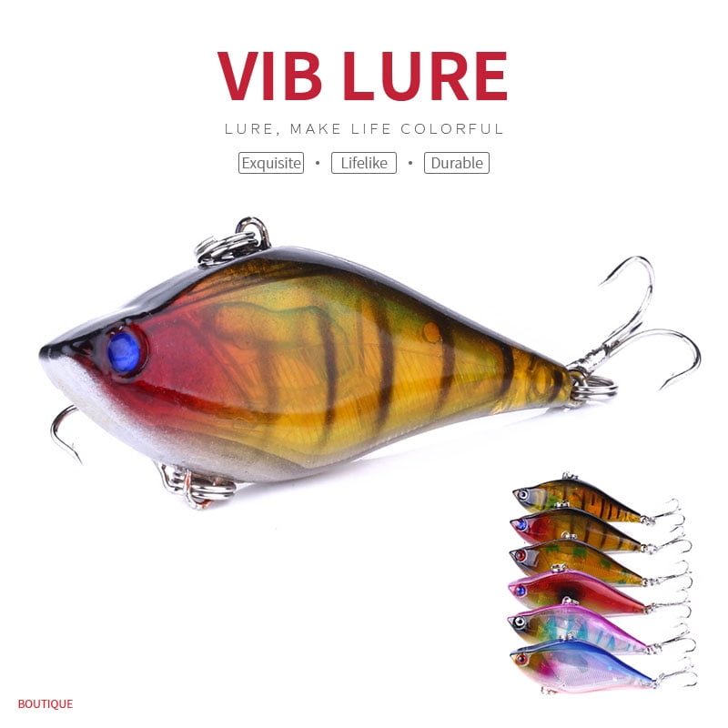 HENGJIA Fishing Lures, 6PCS Lipless Crankbaits for Bass, Minnow VIB Hard Baits Long Casting Sinking Fishing Lure for Saltwater Freshwater Bass, Redfish, Trout, Walleye
