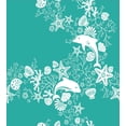 thumbnail image 3 of Sea Animals Duvet Cover Set, Dolphins Flowers Sea Floral Pattern Starfish Coral Seashell Composition, Decorative 3 Piece Bedding Set with 2 Pillow Shams, Calking Size, Sea Green White, by Ambesonne, 3 of 3