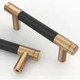 thumbnail image 1 of Gold and Black Cabinet Handles, Knurled Cabinet Handles, Hardware Cabinet Drawer Handles - 76mm, 1 of 5