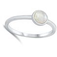 thumbnail image 4 of CHOOSE YOUR COLOR Circle Moonstone Ring .925 Sterling Silver Band Jewelry Female Male Unisex Size 6, 4 of 4
