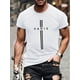 thumbnail image 1 of Men's Fashion "PARIS" Letter 3D Digital Print T-Shirt, Summer Mesh Fabric, Casual Round Neck Short Sleeve Top, Street Style, Polyester, Regular Fit, Sleeve Length, Unisex, Knit Fabric, Soli, 1 of 8