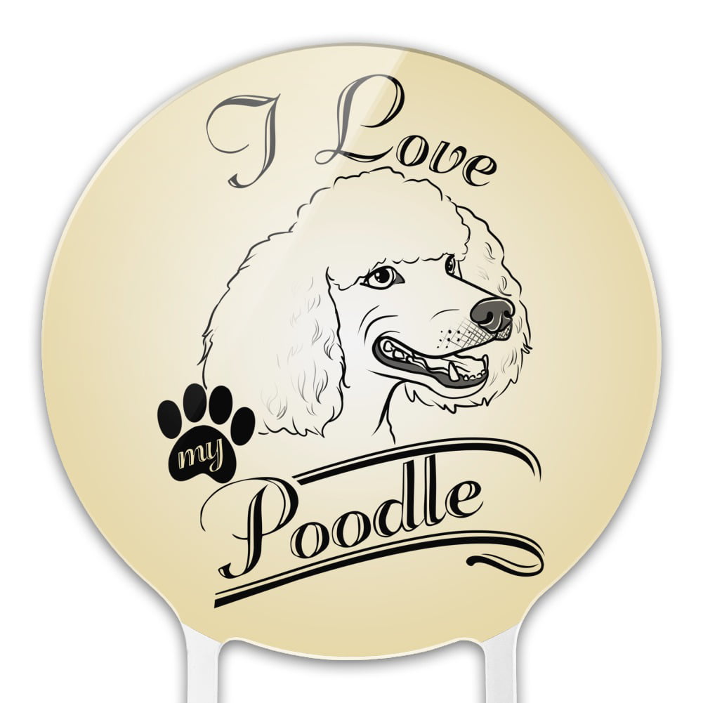 Personalised Edible Poodle Dog Cake Topper Icing or Wafer Paper