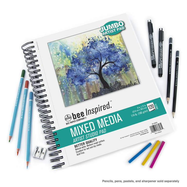 Bee Paper - 9 x 12 Mixed Media Artist Sketchbook, Spiral Bound