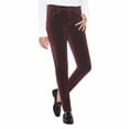 thumbnail image 4 of Well Worn Women's High Rise Luxe Velvet Tapered Pant (Black Cherry, 12/32), 4 of 4