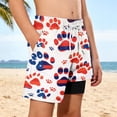thumbnail image 4 of hengsof Boys' Stylish Independence Day Printed Swim Trunks Quick Dry Double Layer Casual Comfortable Beach Shorts with Pockets, 4 of 8