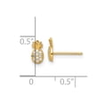 thumbnail image 2 of 14k Solid Yellow Gold Polished Cubic Zirconia Pineapple Post Earrings 7.7x4mm Wide Stud Earring for Women, 2 of 2