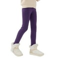 thumbnail image 6 of GYRATEDREAM 2-13Y Toddler Little Big Child Girls Winter Fleece Solid Thicken Leggings Pants, 6 of 7