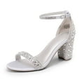 thumbnail image 5 of BURUDANI Women's Chunk Low Heel Pump Sandals Rhinestone, 5 of 8