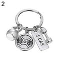 thumbnail image 2 of SPRING PARK Dumbbell Barbell Shape I Can Letter Pendant Key Ring Holder Keychain Portable Hangs Keychain, 2 of 8