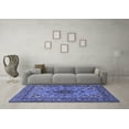 thumbnail image 3 of Ahgly Company Machine Washable Indoor Round Animal Blue Traditional Area Rugs, 4' Round, 3 of 4