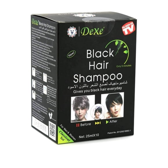Dexe Black Hair Shampoo Box of 10 Packettes