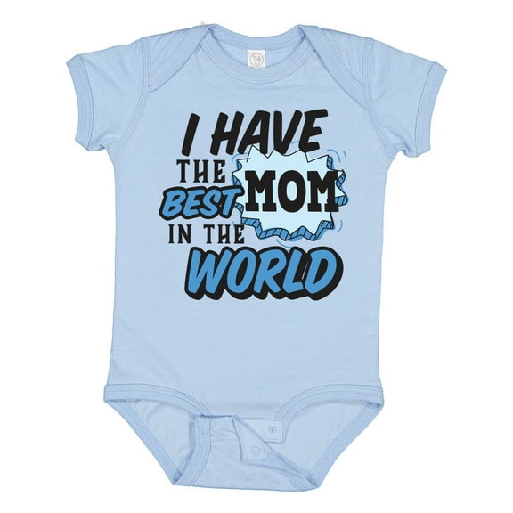 Inktastic I Have the Best Mom in the World with Speech Bubble Boys Baby Bodysuit