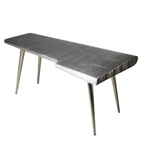Allora Midway Aviator Desk in Silver