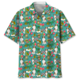 thumbnail image 3 of Camisa hawaiana con estampado de perro y mascotas lindas para hombres y mujeres, camisas de verano con estampado de animales en 3D, blusa holgada con botones y solapa de manga corta, 3 of 5