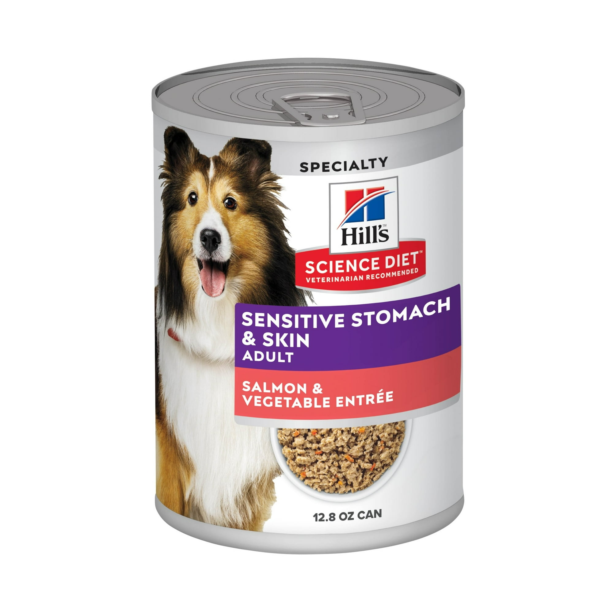 Hill's Science Diet Adult Sensitive Stomach & Skin Canned Dog Food, Salmon & Vegetable Entrée, 12.8 oz, 12 Pack wet dog food