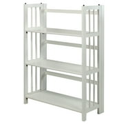 3-Shelf Folding Stackable Bookcase 27.5 Wide-White