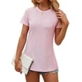 thumbnail image 3 of Hibeli Women's Eyelet Short Sleeve Side Splits Summer Top, 3 of 7