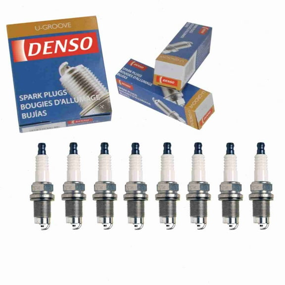 8 pc DENSO 3135 Standard U-Groove Spark Plugs for 101 000 062 AB 101 905 600 101 905 600 C 22401-30R14 22401-30R15 22401-30R16 22401-40F14 22401-40F15 22401-40F16 K16GPR-U11 Ignition Wire Secondary