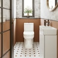 thumbnail image 2 of SOTOMO Compact Toilet for Small Bathroom, 12" Rough-In Skirted Toilet with Upgraded UF Quiet & Soft Close Seat, 25"D x 13.4"W x 28.4"H, 1.1/1.6 GPF One-Piece Toilet, White, 2 of 10