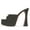 Dim Gray, variant on Women Classic Block Platform High Heels Pumps Square Open Toe Slip On Dressy Wedding Slide Party Dressy Mules Shoes Size 10 Black