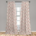 thumbnail image 5 of Ambesonne Vintage Asian Curtains, Tendrils and Berries, Pair of 28"x95", Ivory Salmon and Pale Tan, 5 of 5