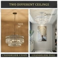 thumbnail image 3 of 20'' Modern Crystal Chandelier 2-Tier Luxury 6-Lights Chrome Semi Flush Mount Ceiling Light Fixtures Round Crystal Pendant Chandelier for Living Room Dining Room Kitchen Foyer Bedroom, 3 of 7