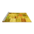 thumbnail image 2 of Ahgly Company Machine Washable Indoor Rectangle Patchwork Yellow Transitional Area Rugs, 2' x 4', 2 of 4