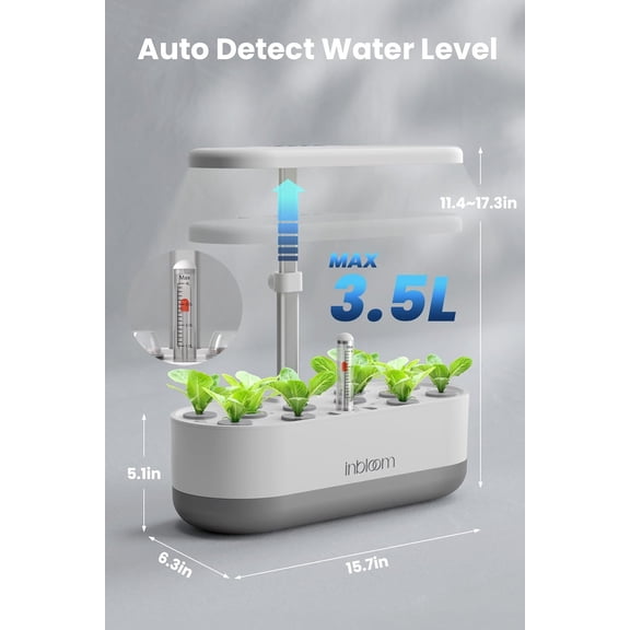 inBloom 12 Pods Hydroponics Growing System Indoor Garden with LED Grow Light and Pod Kit