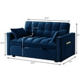 thumbnail image 3 of Convertible Navy Sofa Bed with High-Quality Foam Filler / Easy to Transform, Great for Overnight Guests, 3 of 6