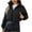 Black, variant on Viikei Winter Coats for Women Ladies Winter Loose Long Sleeve Cardigan Stand Collar Solid Color Top Casual Bread Jacket Long Sleeve Cotton Clothes
