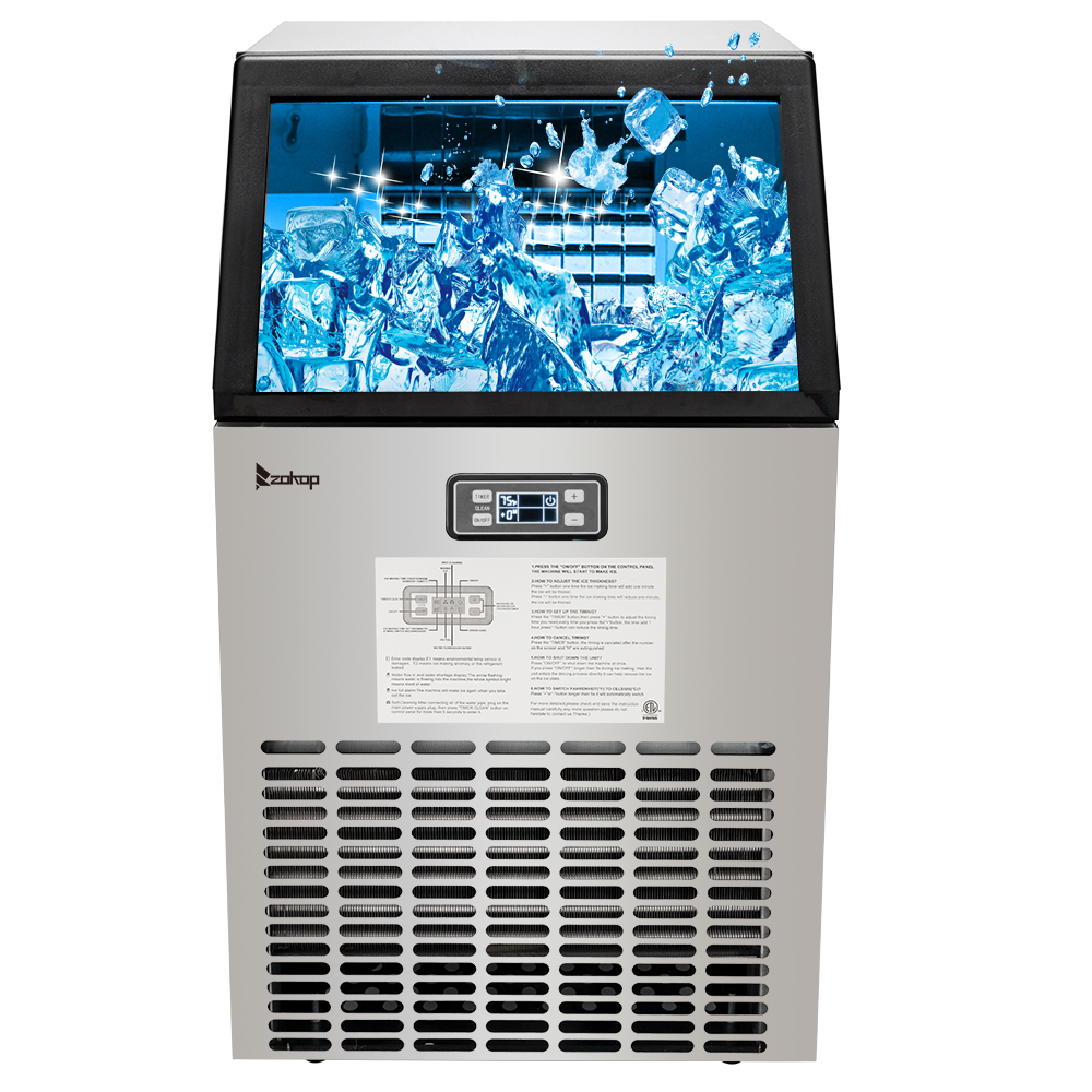 ZOKOP HZB45 270W500W 99Lbs 115V 60Hz Stainless Steel Commercial Ice