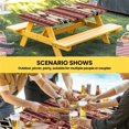 thumbnail image 6 of Red Beige Boho Table Cloths for 6 Foot Rectangle Tables, Vintage Abstract Art Ethnic Tribe Patio Waterproof Elastic Fitted Tablecloths, Washable Rectangular Table Cover for Camping, 6 of 8