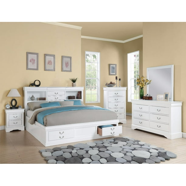 Luxurious And Stylish Queen Size Bed With Storage, White