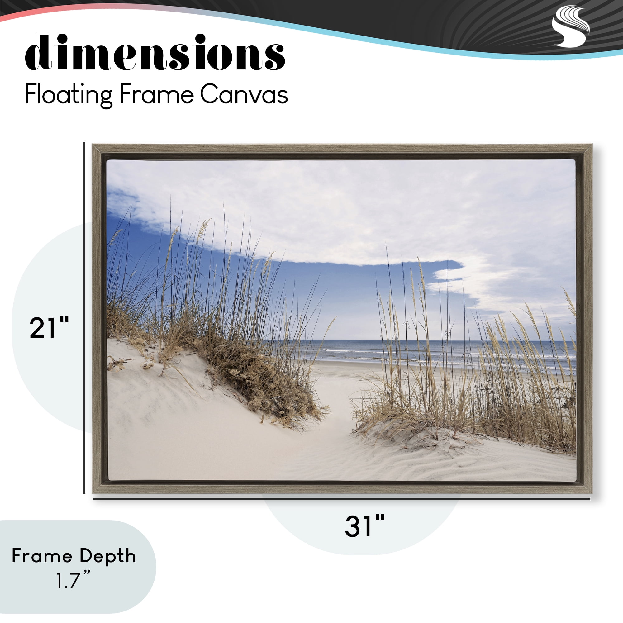 Stupell Industries Sea Oats Along Sandy Dunes Brown Framed Floater Canvas Wall Art, design by Natalie Carpentieri
