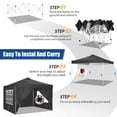 thumbnail image 6 of HOTEEL 10x10ft Popup Canopy Waterproof Canopy with 4 Sidewalls Outdoor Commercial Instant Shelter Beach Camping Canopy Tent for Party, 6 of 10